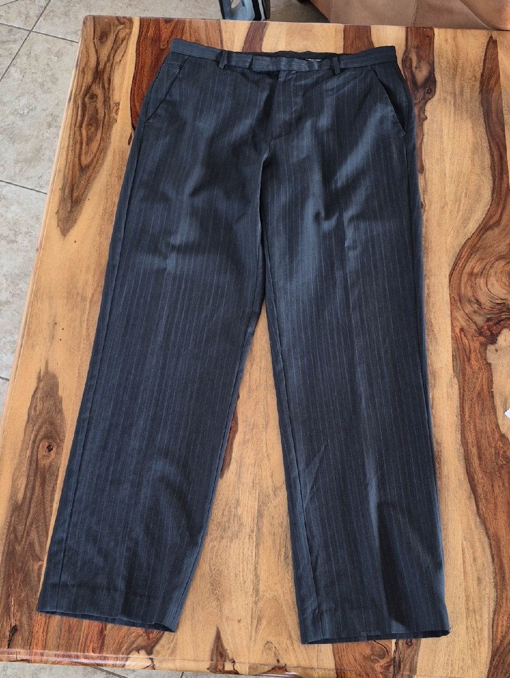 Calvin Klein Stripe, 72% Wool Blend Pants Sz 33W 32L
